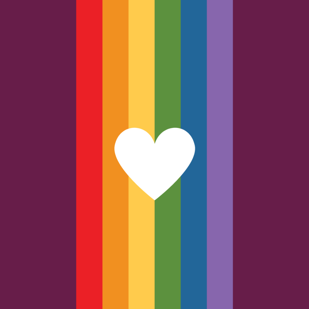 Pride flag with heart
